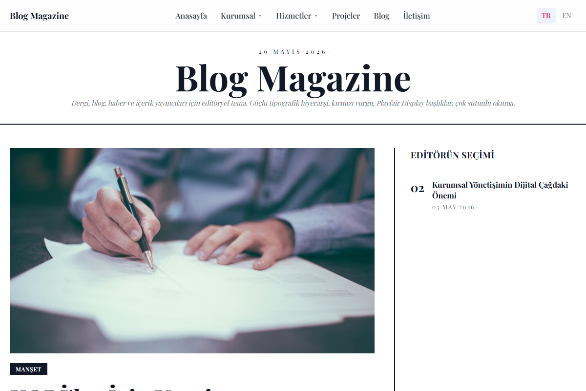 Blog Magazine teması
