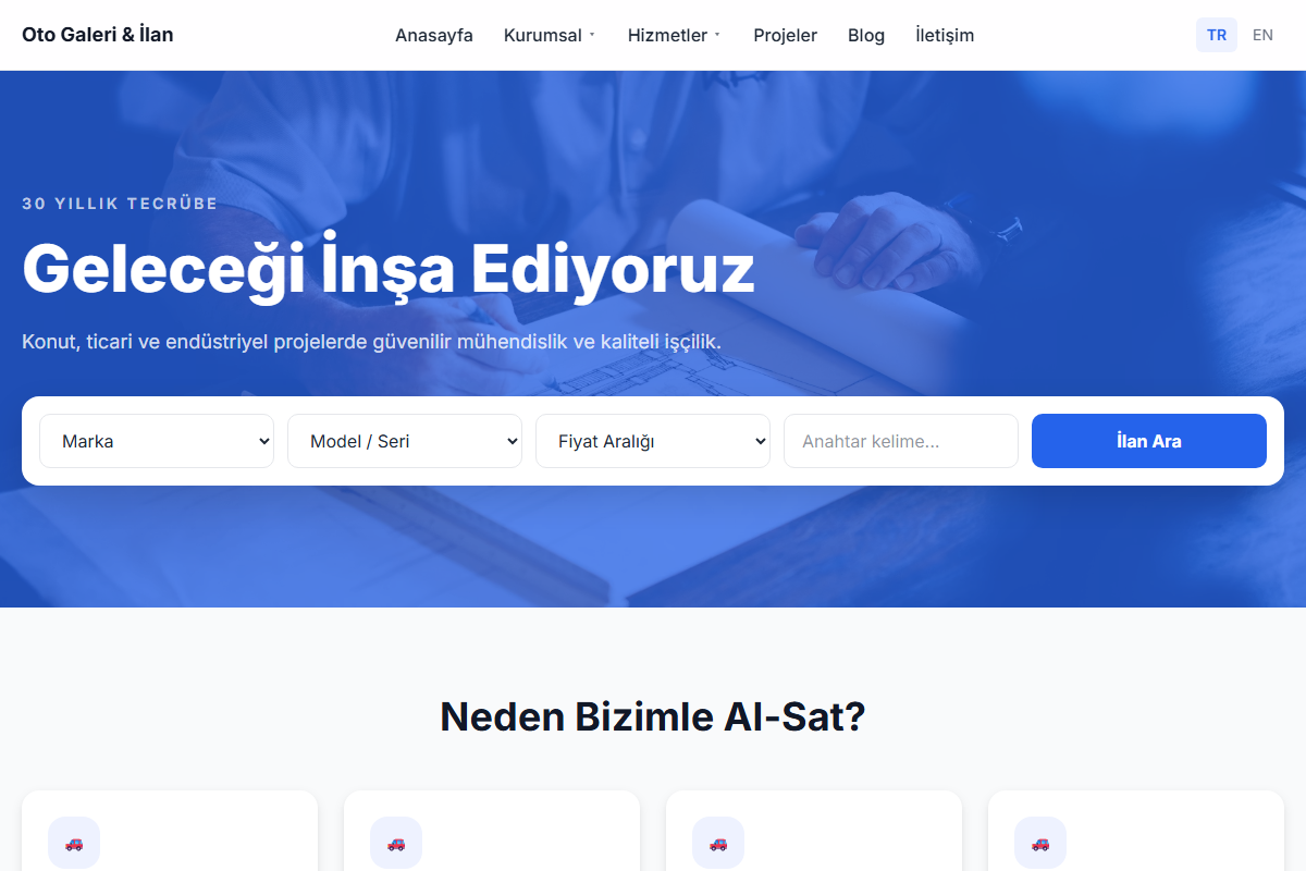Oto Galeri & İlan teması