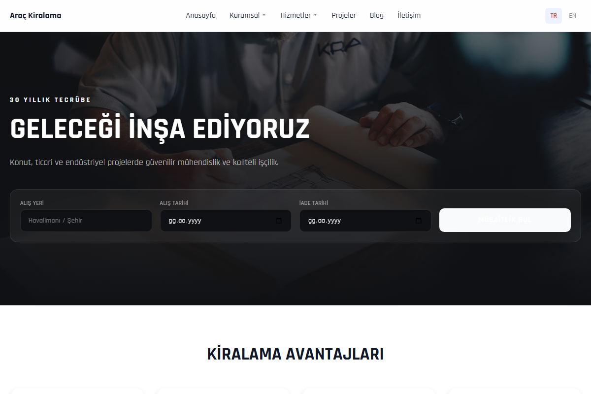 Araç Kiralama teması