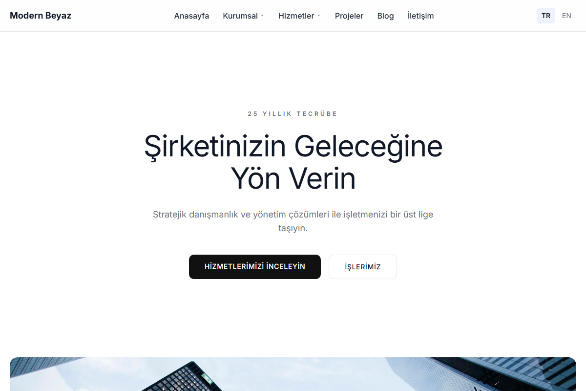 Modern Beyaz teması